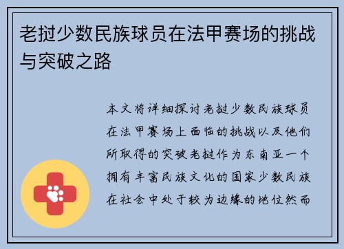 老挝少数民族球员在法甲赛场的挑战与突破之路